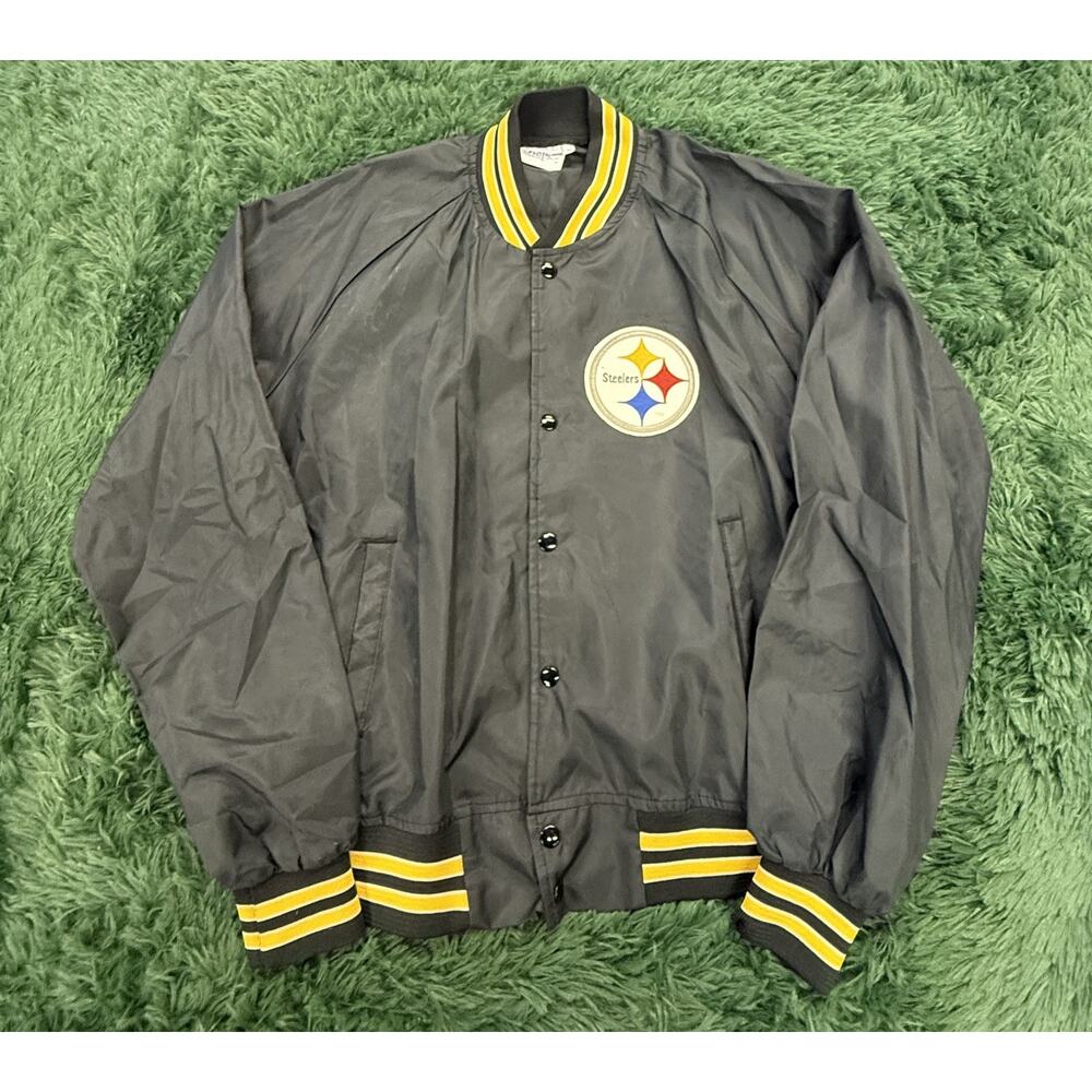 Vintage Chalk Line Pittsburgh Steelers Jacket XL NFL Bomber Coat Fan Apparel